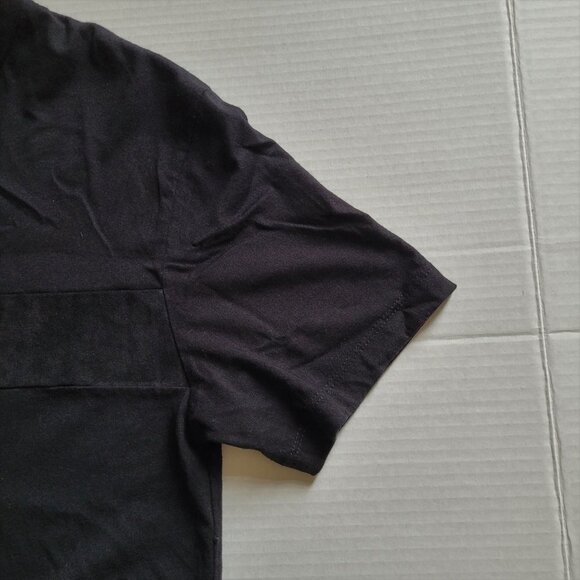 Zara Man black t-shirt short sleeved top with faux leather patches size small - Picture 7 of 10